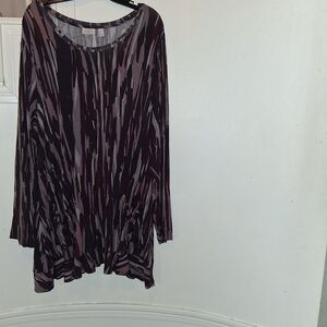 LOGO by Lori Goldstein Purple and Black Tunic